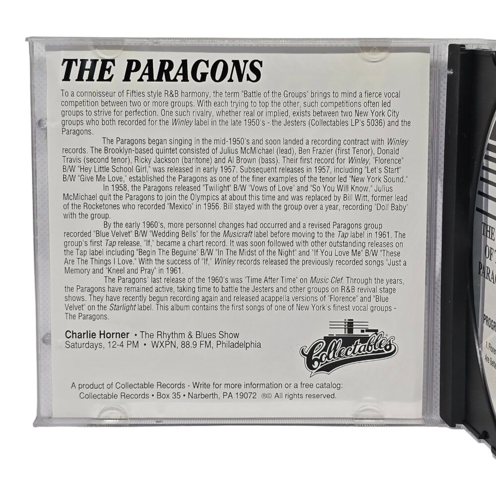The Best Of The Paragons CD Collectables COL-5035 Doo-Wop R&B Vocal Group 1993 - Picture 4 of 4